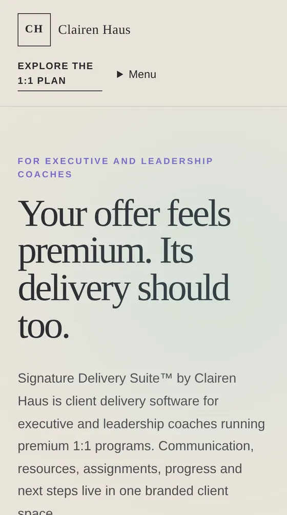 Signature Delivery Suite™ screen